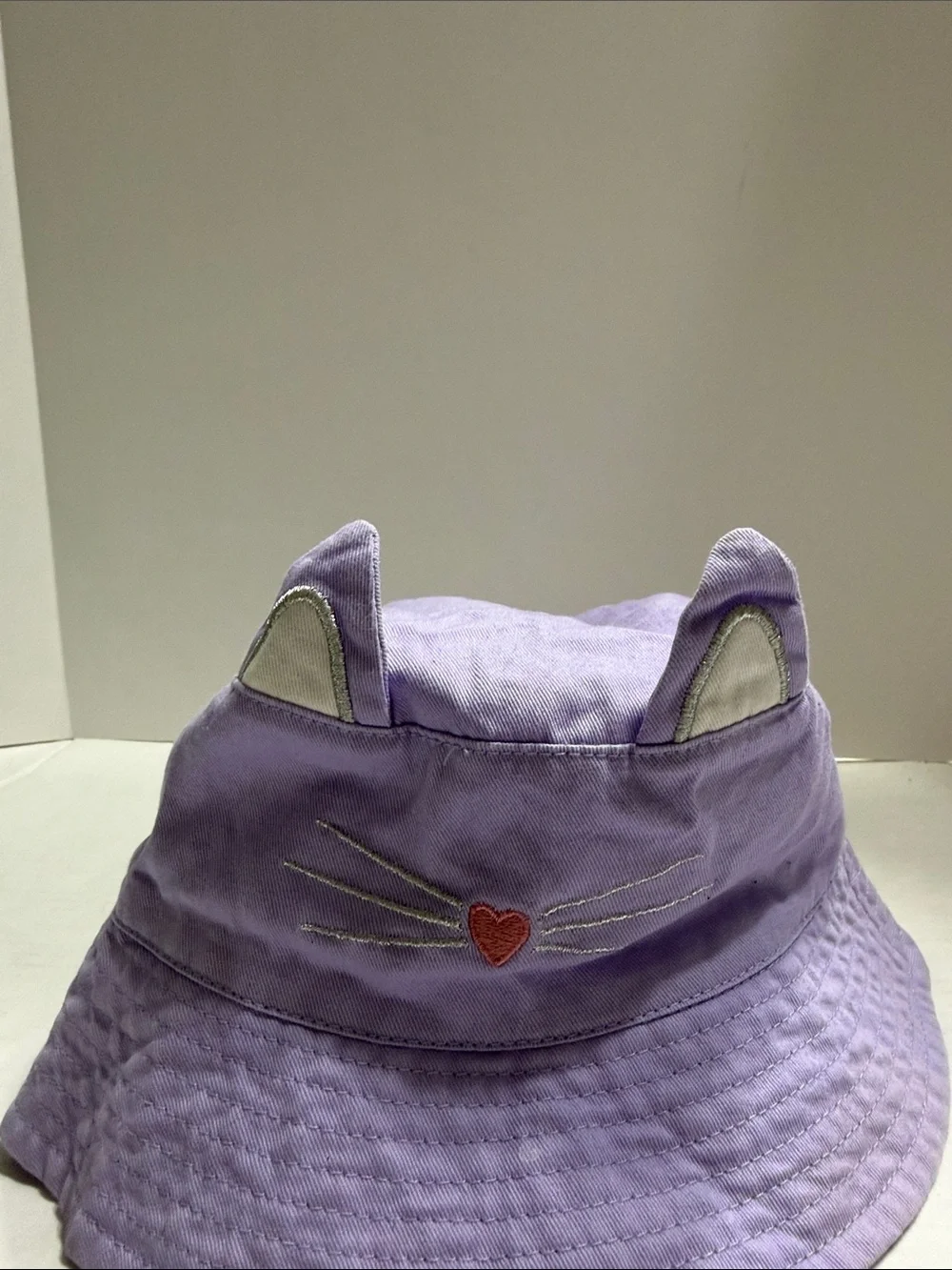 wonder nation Lavender Cat Ear Bucket Hat with Heart Accent
